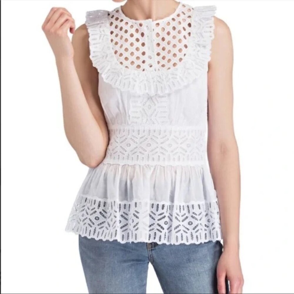 Tory Burch White Blouse, Size US 2